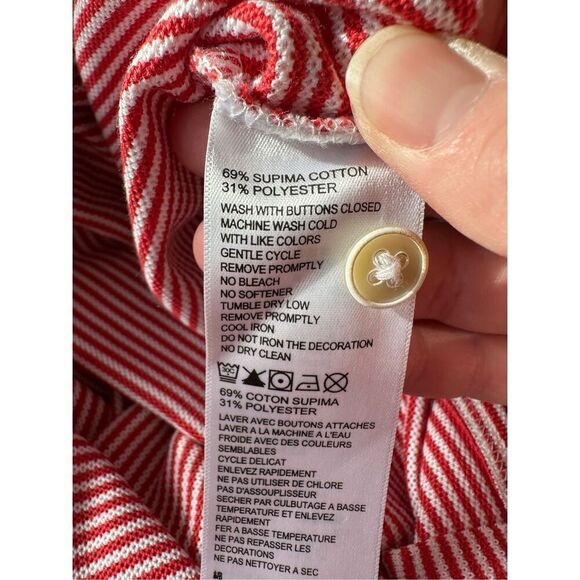 Tommy Bahama Red and White Striped Polo Shirt Size XXL - Picture 6 of 6